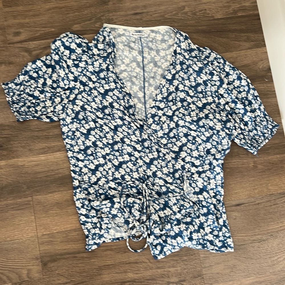 Reformation women’s blue shirt